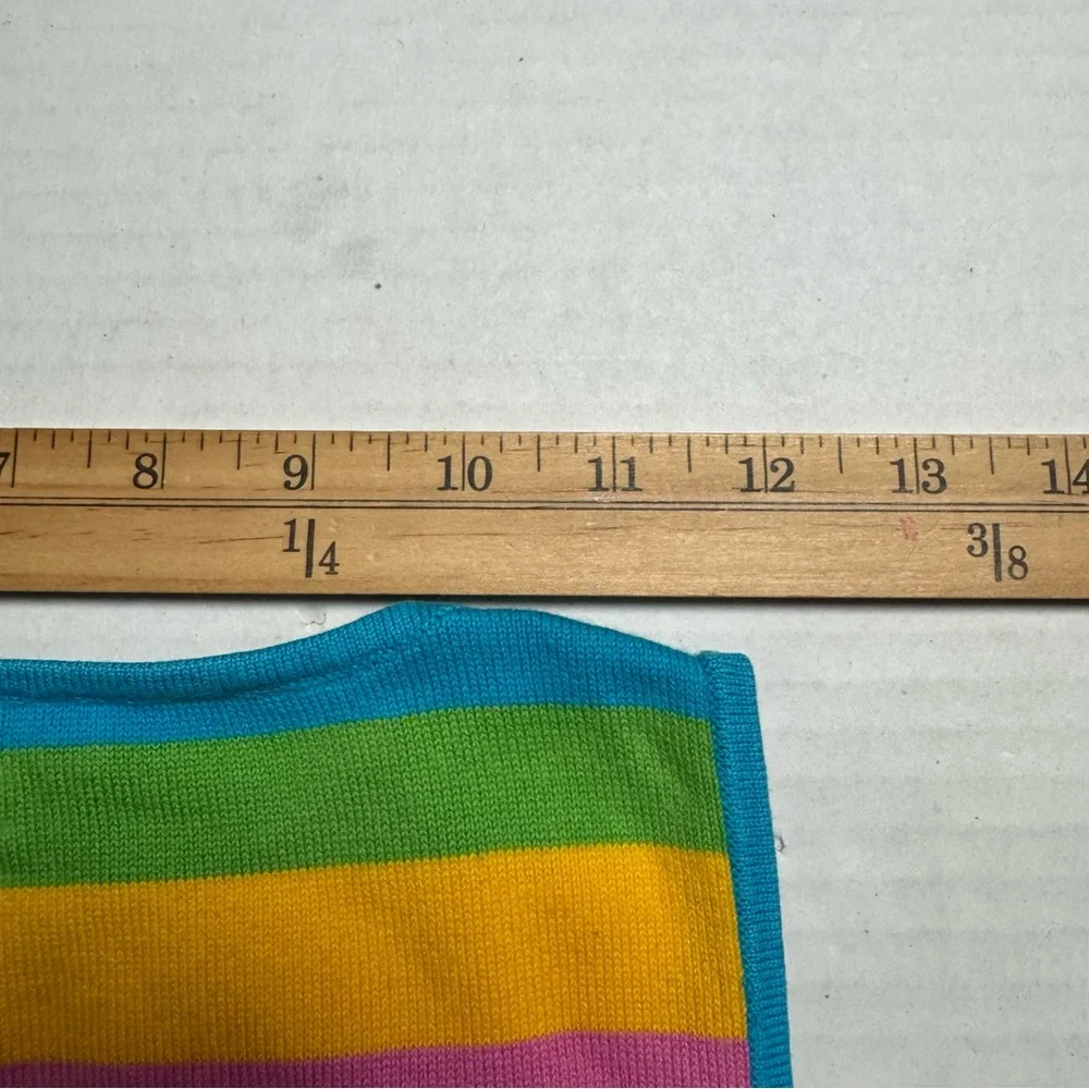 Vintage 80s-90s Lauren Ralph Lauren Petite Striped Sleeveless Knit Top Size: P/S - Picture 9 of 11